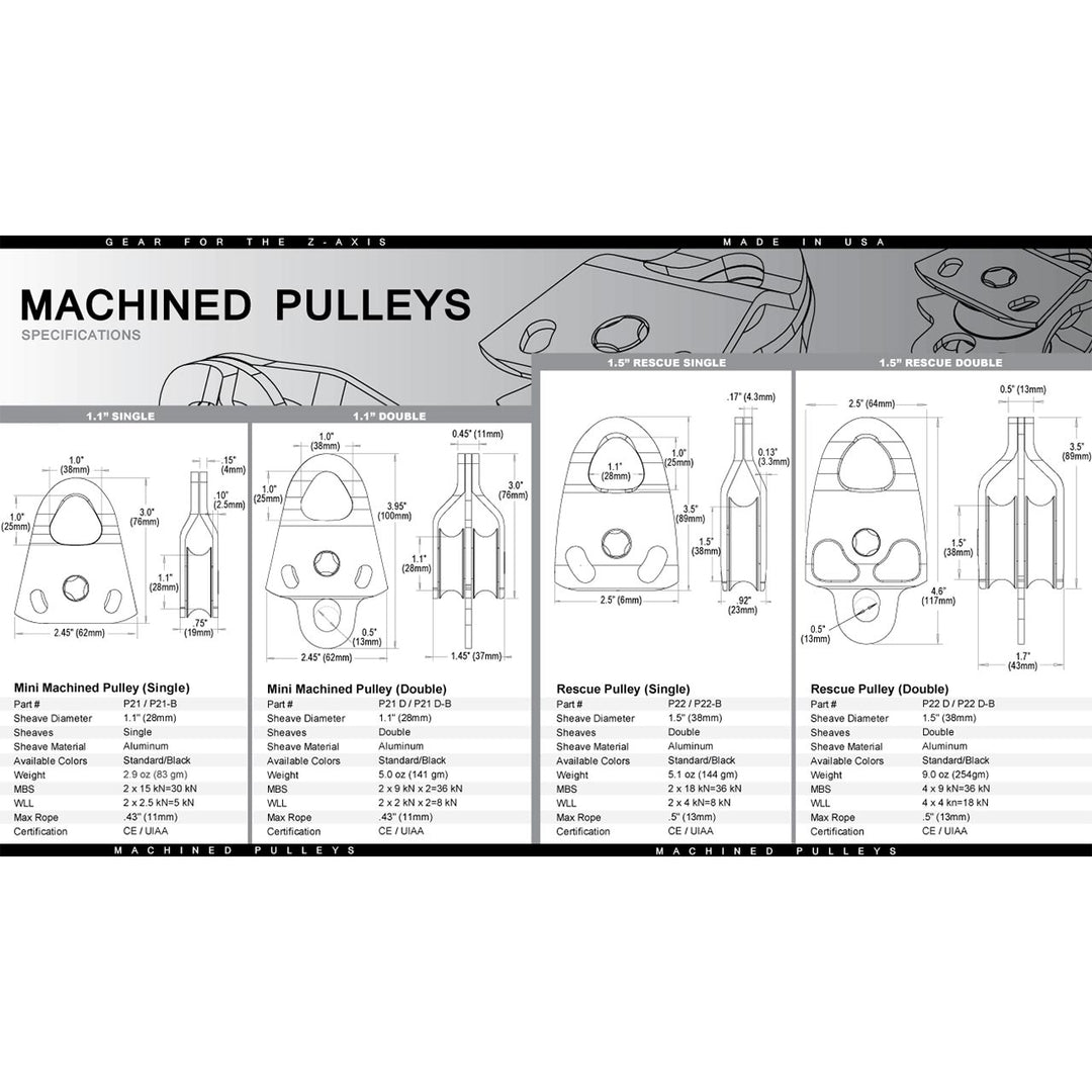 Mini Machined Pulley 1.1" Single Sheave